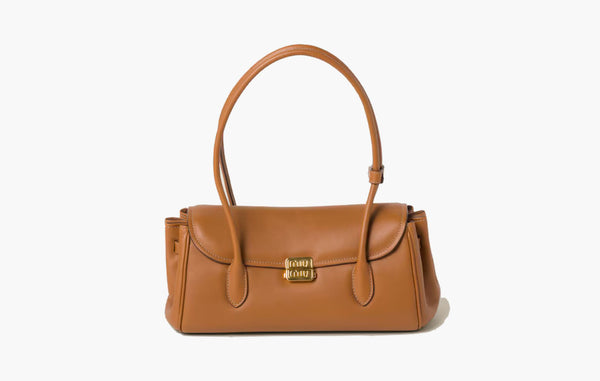 Miu Miu Leather Shoulder Bag Cognac | The Sortage