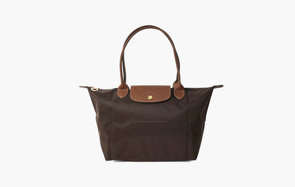 Longchamp Le Pliage Green Recycled Canvas M Tote Bag Brown / Ebony | Sortage 