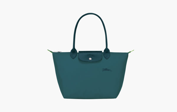 Le Pliage Green Recycled Canvas M Tote Bag "Peacock"