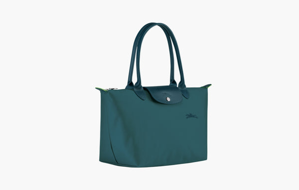 Le Pliage Green Recycled Canvas M Tote Bag "Peacock"