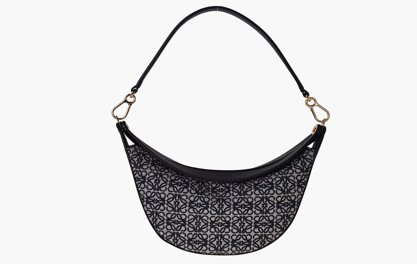 Loewe Luna Anagram Jacquard and Calfskin Leather Small Bag Navy / Black | The Sortage