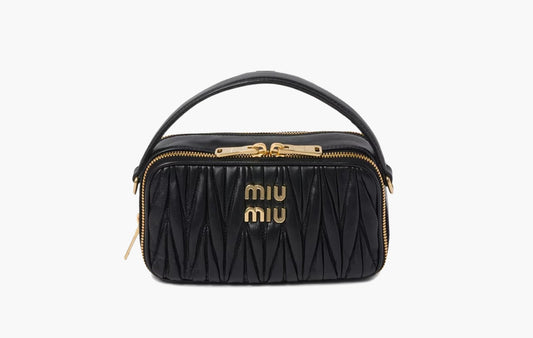 Miu Miu Matelassé Bandoliera Handbag Black | The Sortage