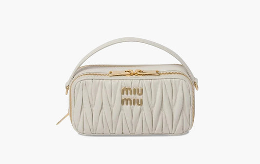 Miu Miu Matelassé Bandoliera Handbag White | The Sortage