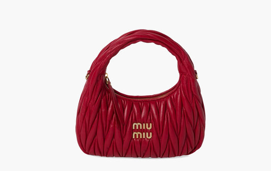 Miu Miu Leather MINI Hobo Bag Rosso | The Sortage
