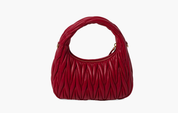 Miu Miu Wander Matelasse Nappa Leather Mini Hobo Bag Red | The Sortage