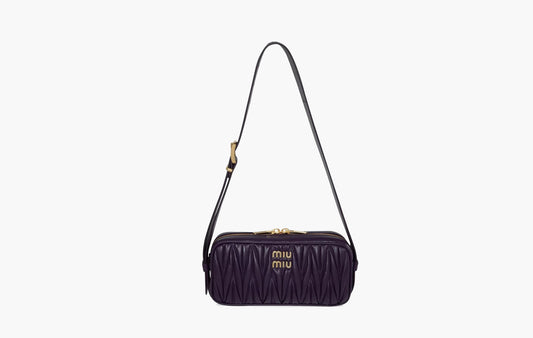 Miu Miu Matelassé Nappa Leather Shoulder Bag Violet | The Sortage