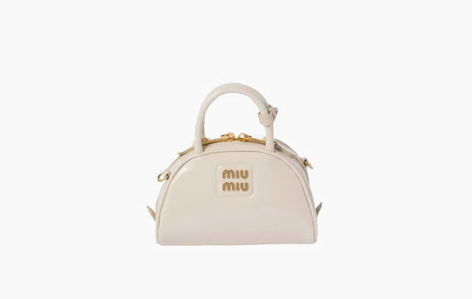 Miu Miu Patent Leather Top-Handle Bag White | The Sortage