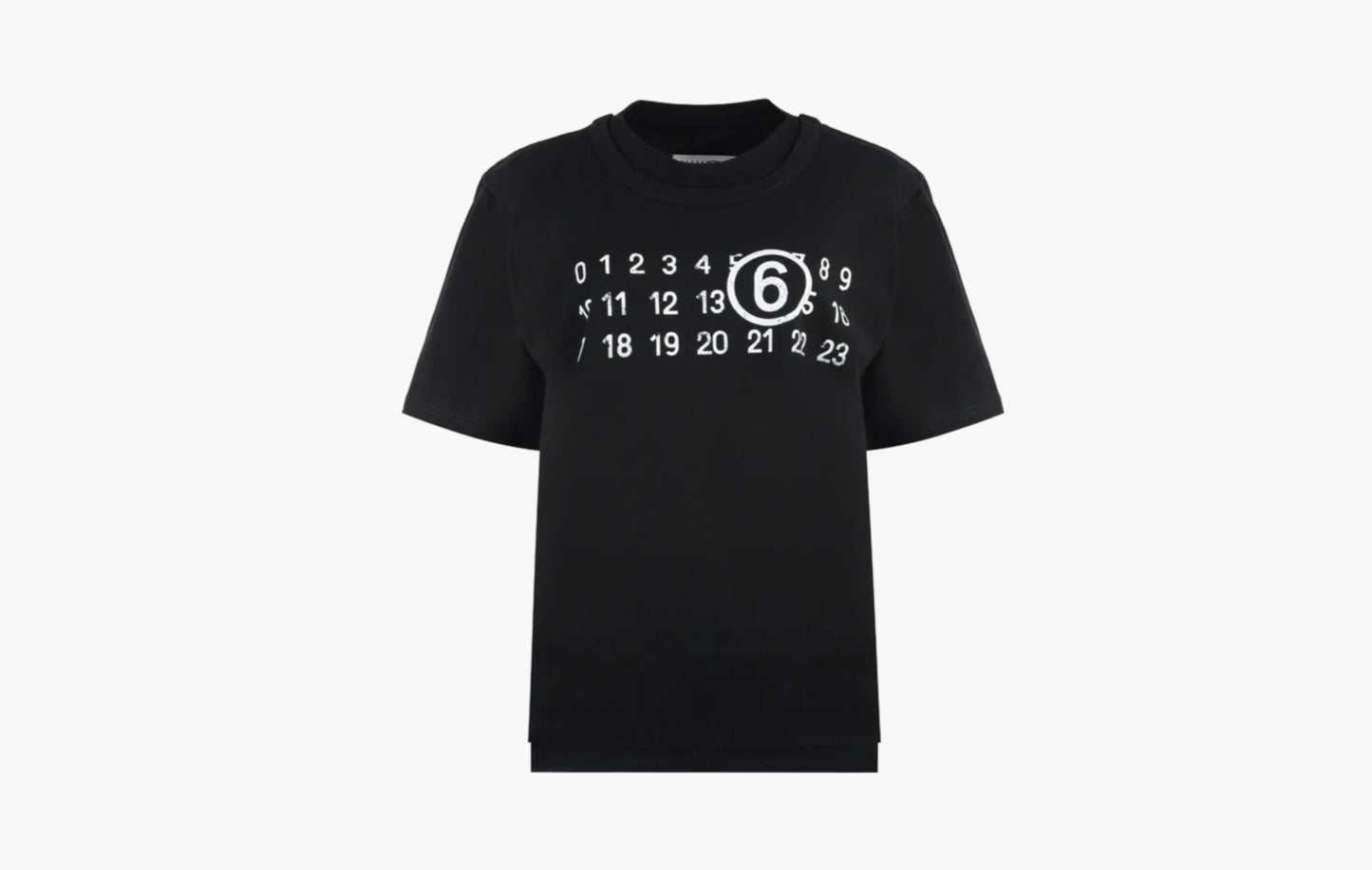 Maison Margiela MM6 Number Logo Cotton Crewneck T-Shirt Black | Sortage