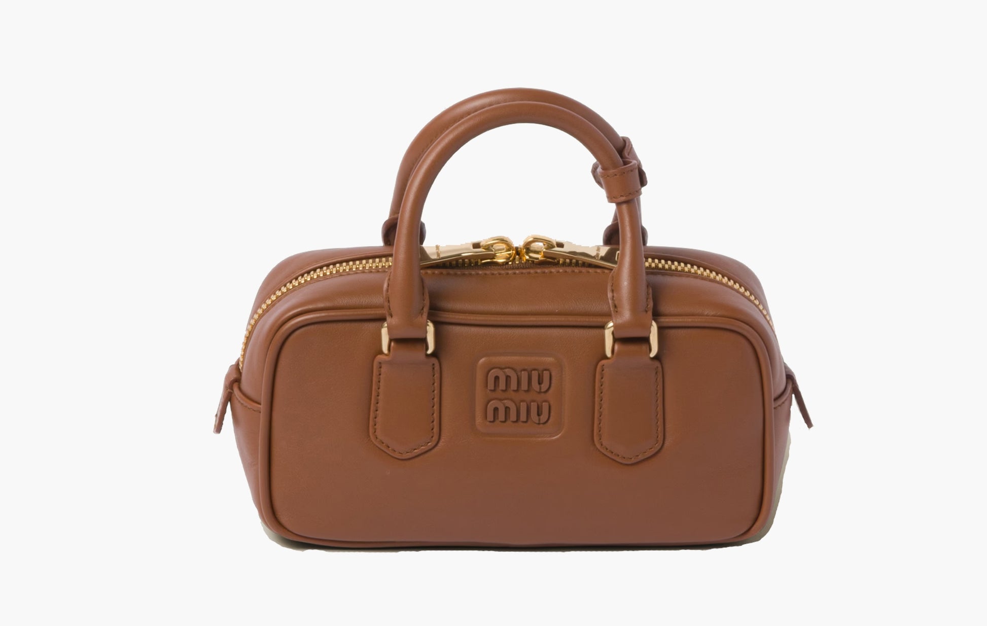 Miu Miu Arcadie Leather Bag Cognac | The Sortage