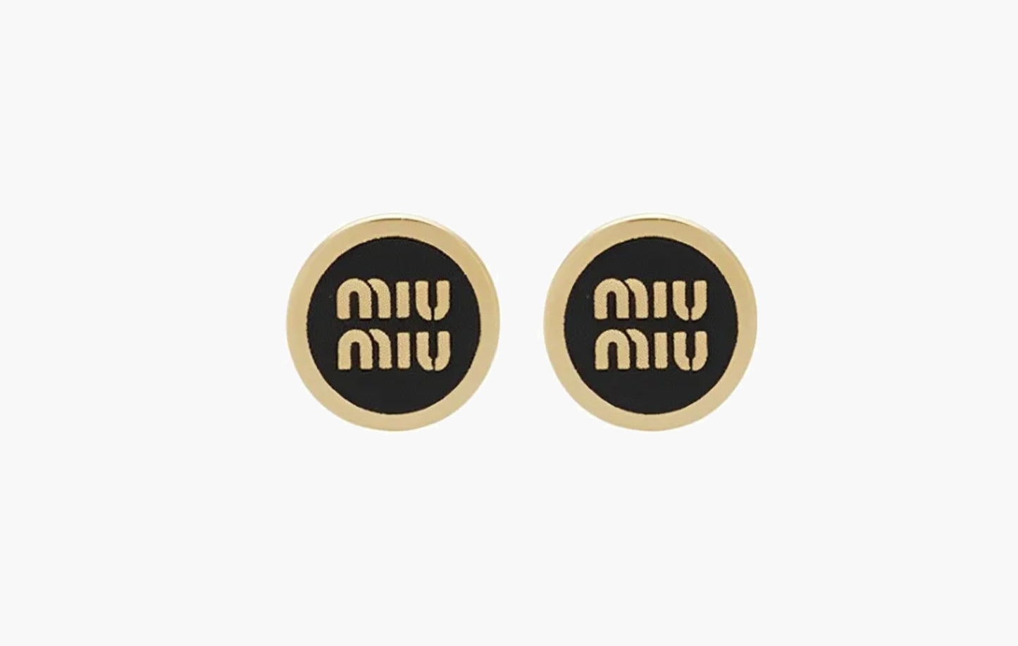 Miu Miu Enameled Metal Earrings Black | The Sortage