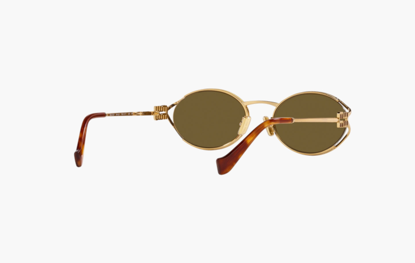 Miu Miu Eyewear Logo Round-frame Sunglasses Gold | The Sortage