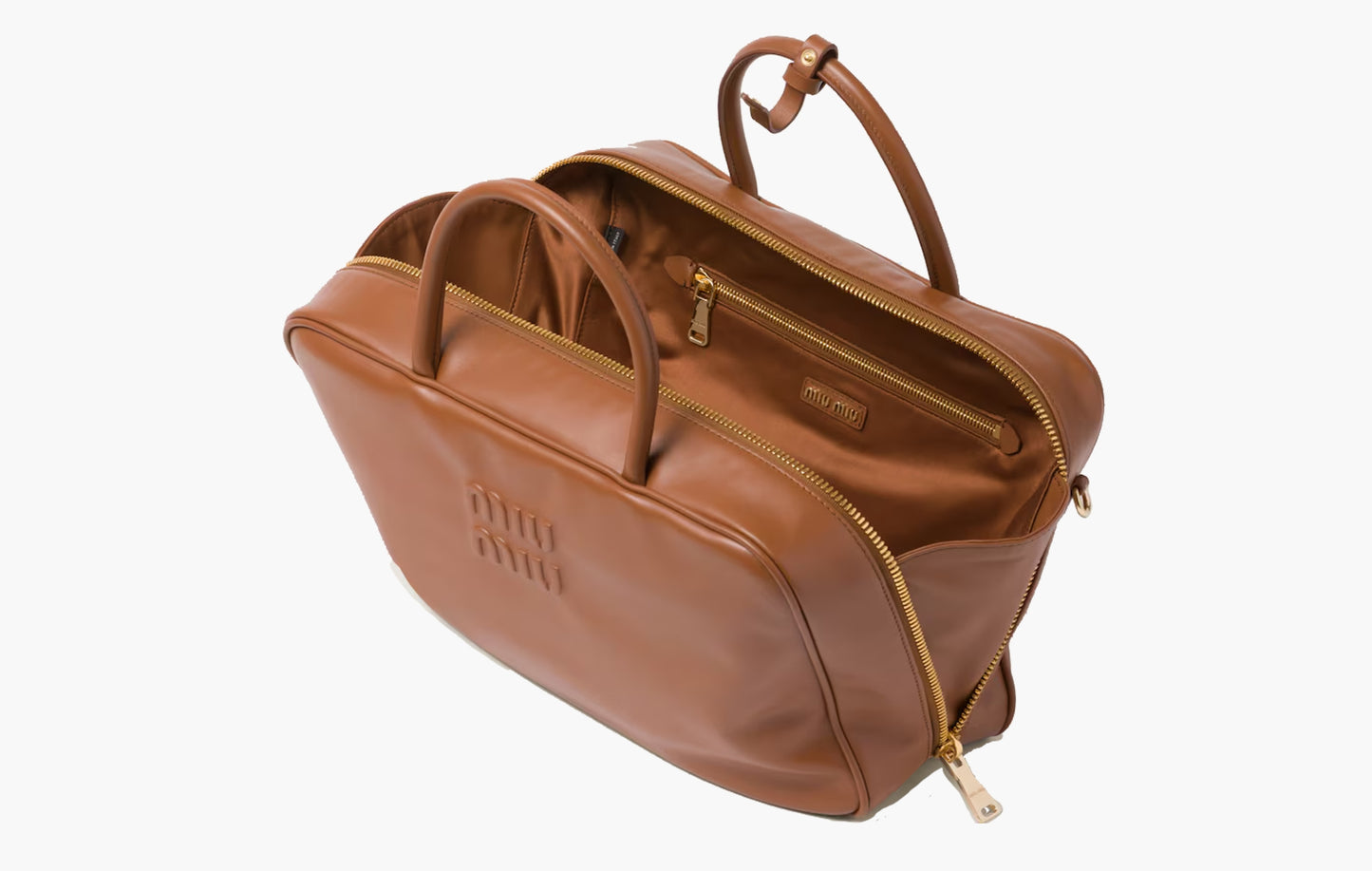 Miu Miu Leather Top-handle Bag Cognac | The Sortage