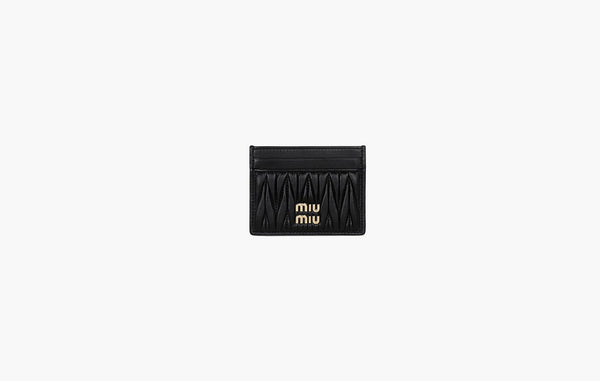 Miu Miu Matelasse Nappa Leather Card Holder Black | The Sortage