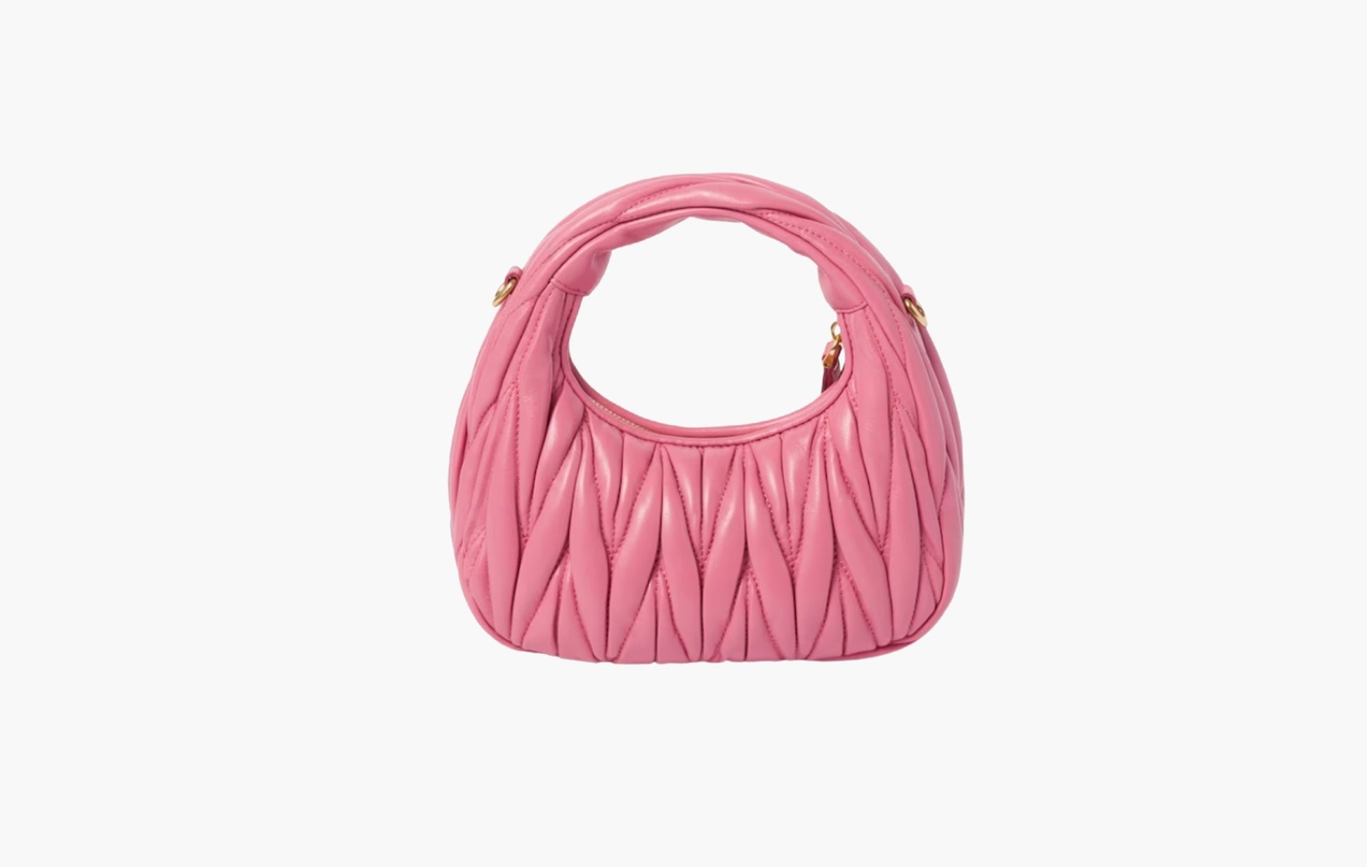 Miu Miu Wander Matelasse Nappa Leather Mini Hobo Bag Pink | The Sortage