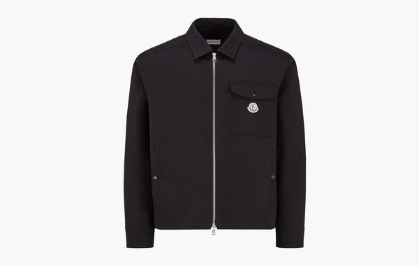 Moncler Gabardine Zip-Up Shirt Black | Sortage.