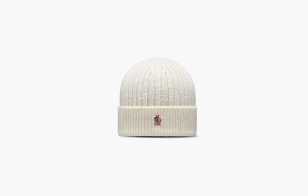 Moncler Ribbed Knit Wool Beanie Snow White | The Sortage