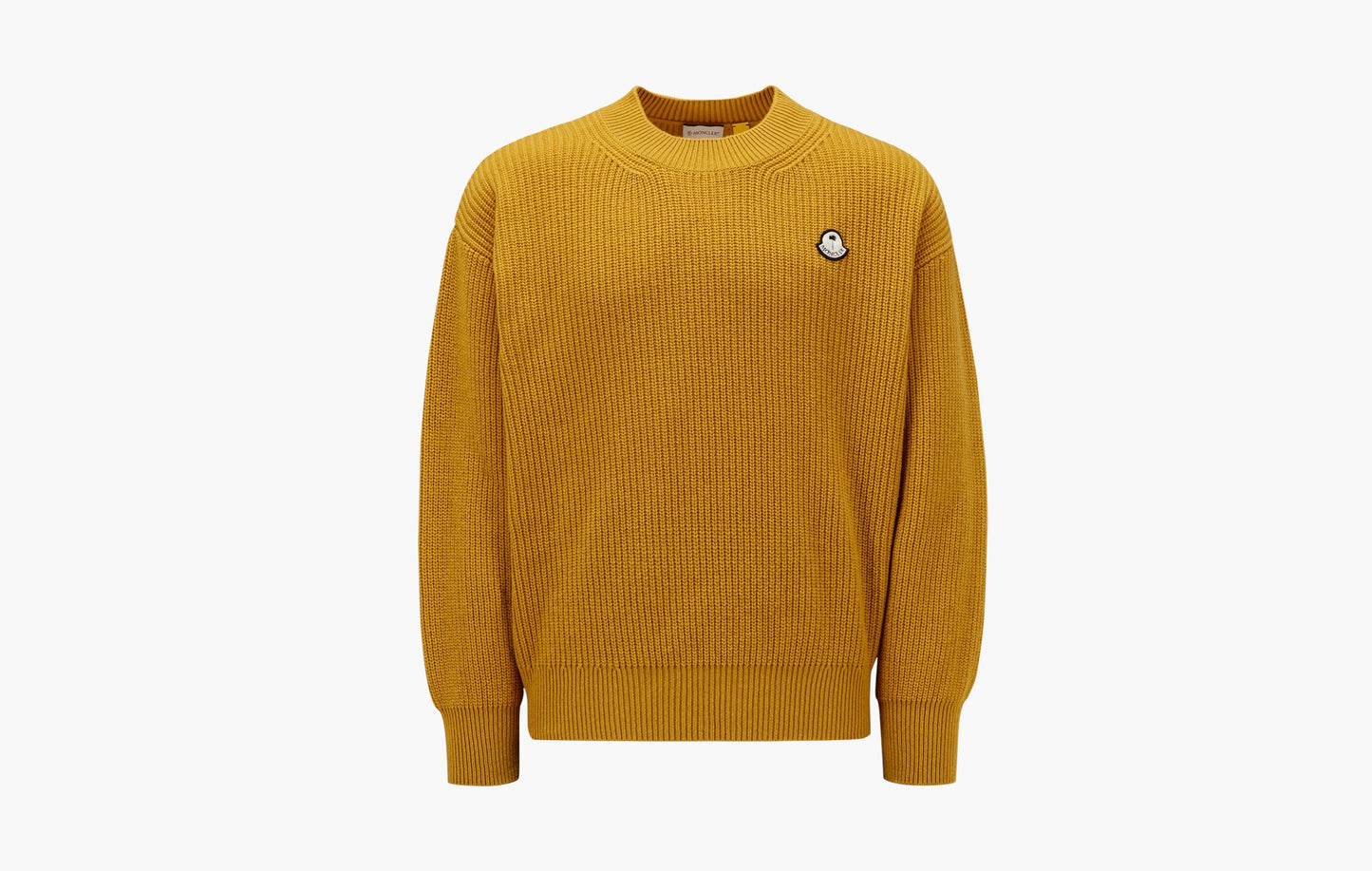 Moncler X Palm Angels Logo Patch Crewneck Jumper Mustard | The Sortage