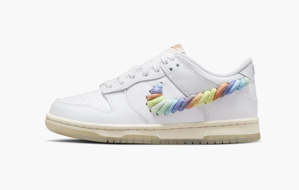 Nike Dunk Low SE GS Rainbow Lace Swoosh White - FN4861 100 | The Sortage