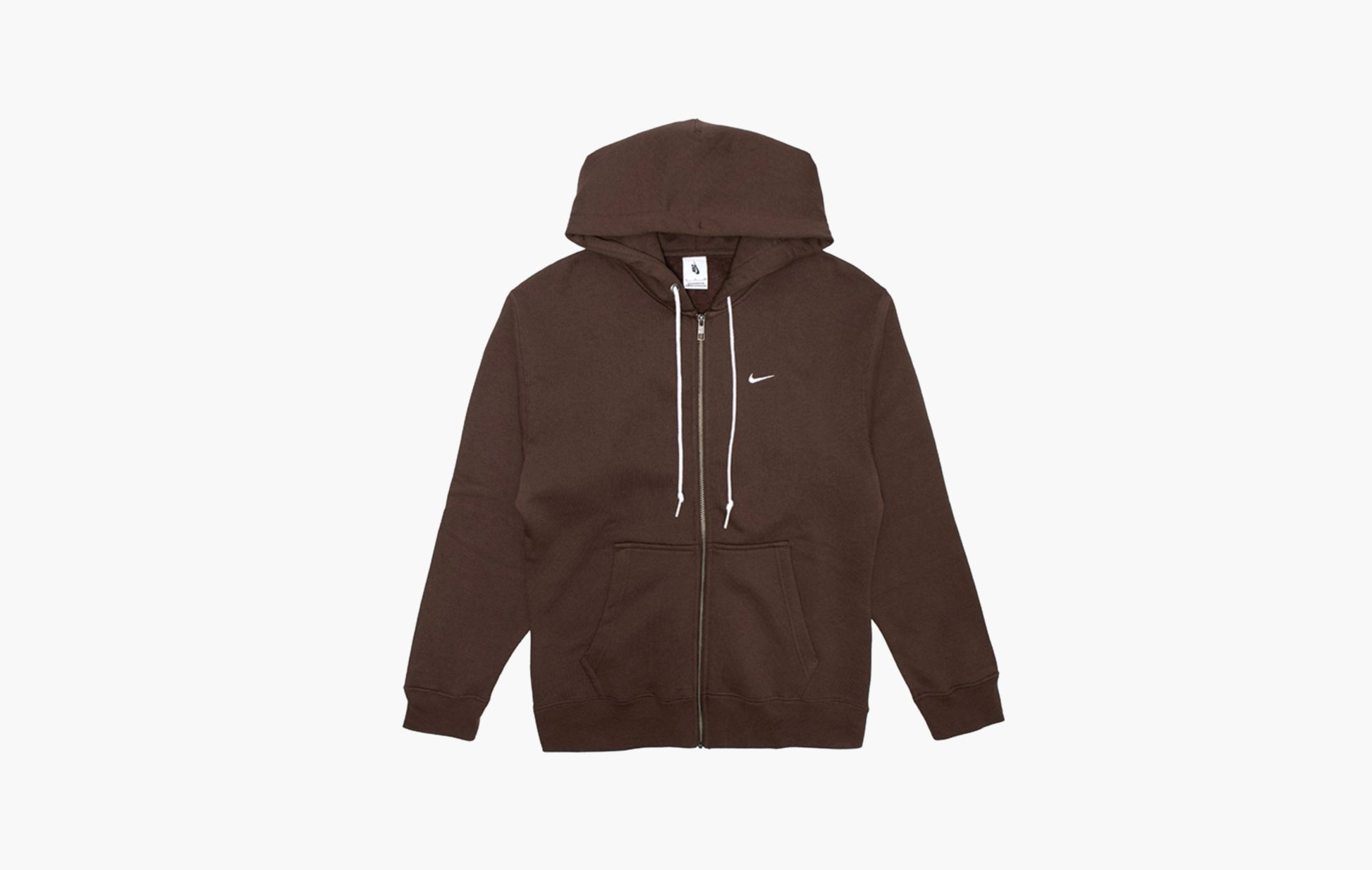 Nike Solo Swoosh Full-Zip Hoodie Brown | Sortage