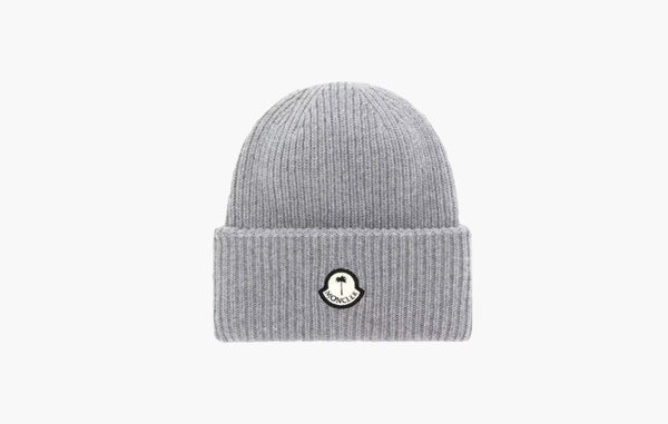 Moncler x Palm Angels Ribbed Beanie Grey White | The Sortage