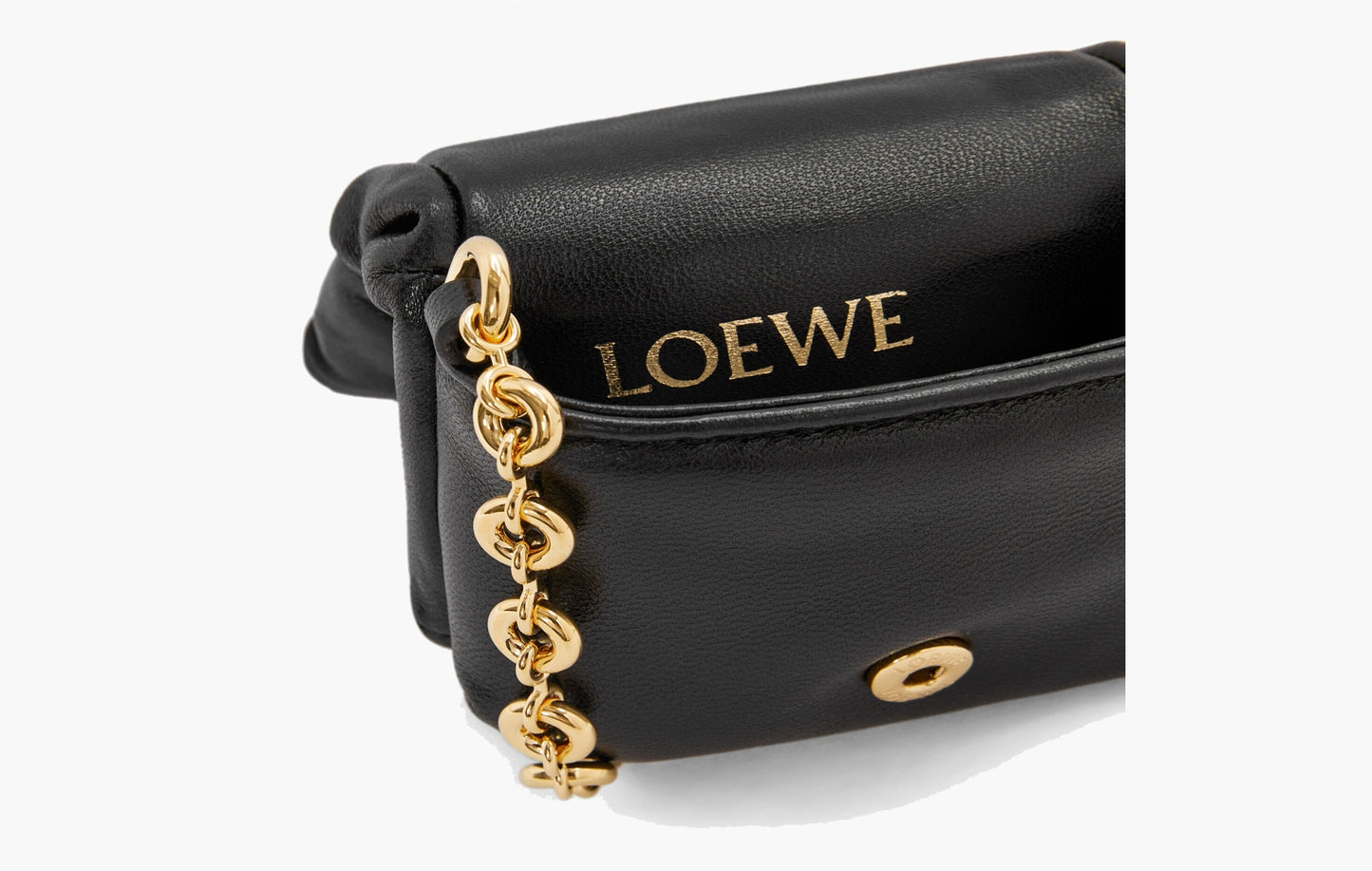 Loewe Puffer Goya Shiny Nappa Lambskin Leather Mini Case Black | The Sortage