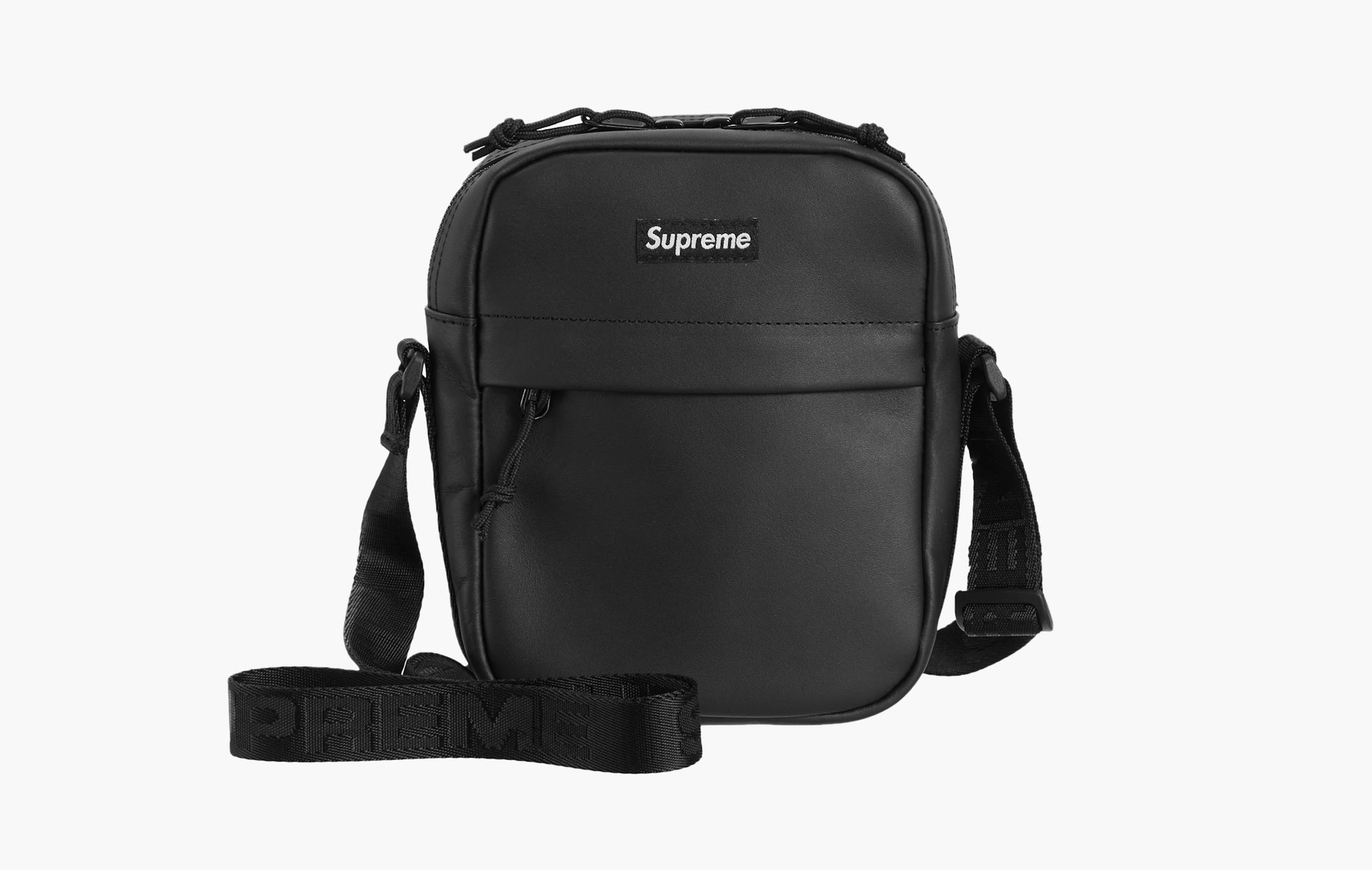 Supreme Leather Shoulder Bag Black - FW23 | The Sortage