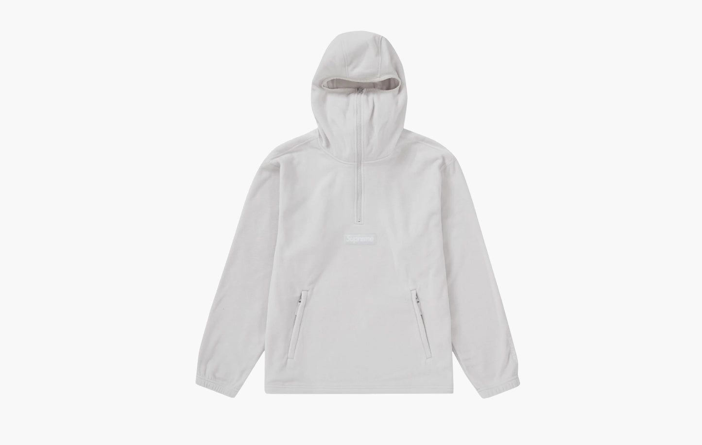 Supreme Polartec Facemask Half Zip Hooded Sweatshirt Light Grey - FW23 | The Sortage