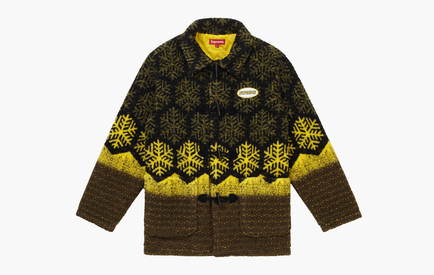 Supreme Snowflake Toggle Fleece Jacket Yellow - FW18 | The Sortage