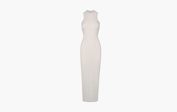 Skims Cotton RIB Sleeveless Long Dress Heather Oatmeal Multi | Sortage.