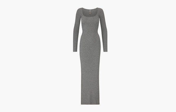 Skims Soft Lounge Long Sleeve Dress Heather Grey | Sortage.