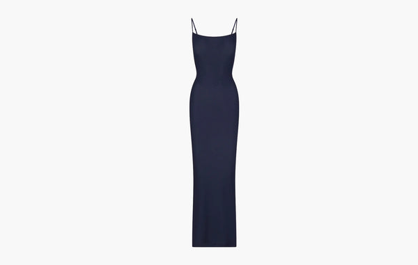 Skims Soft Lounge Long Slip Dress Navy | Sortage.