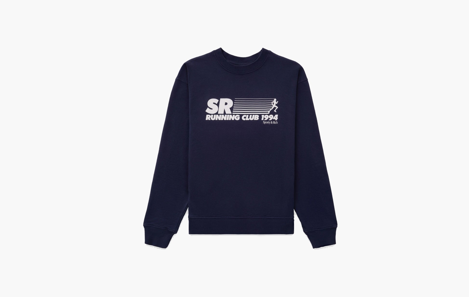 Sporty & Rich SR Running Club Crewneck Navy | Sortage.