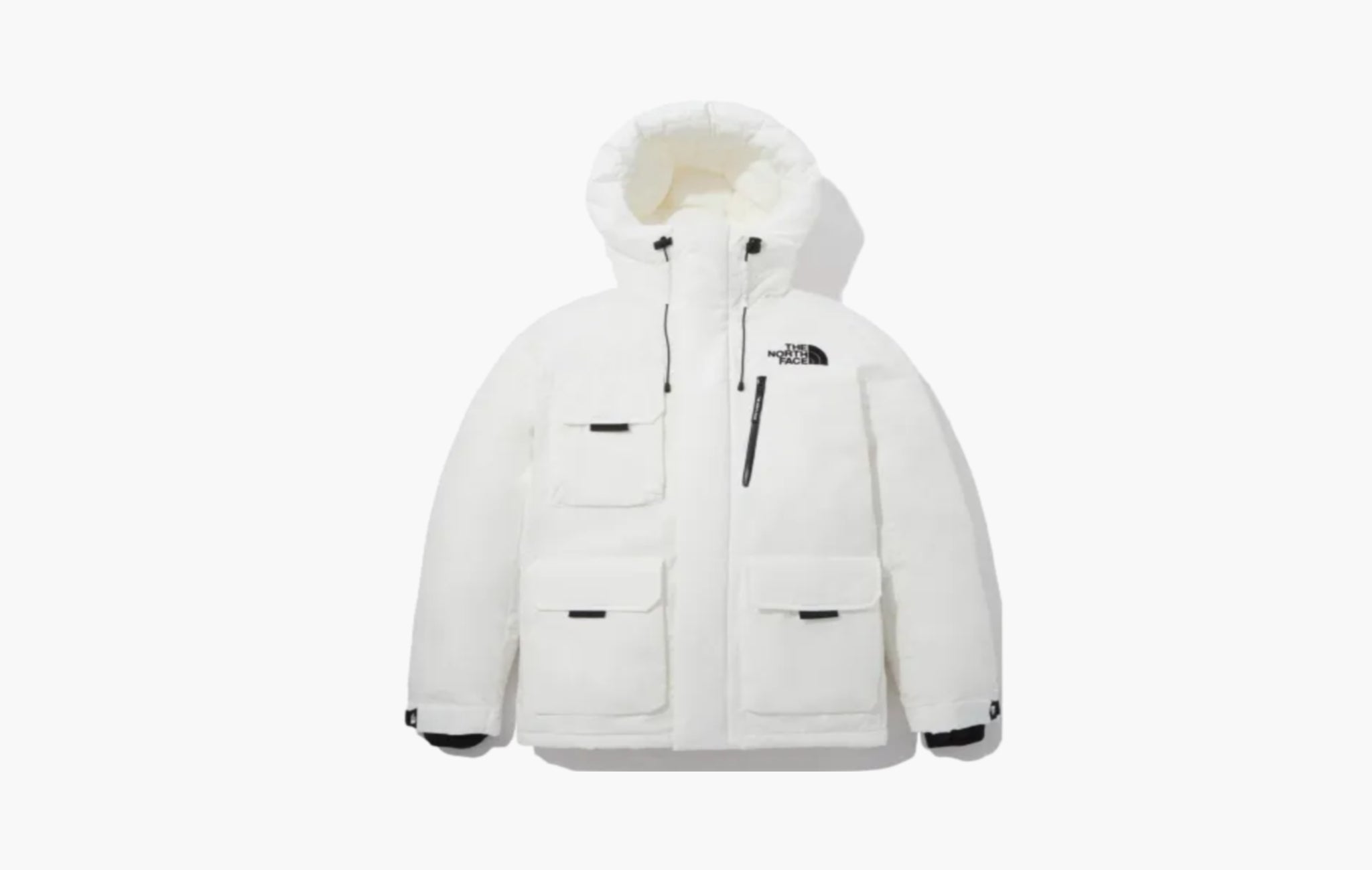 All white north face jacket best sale