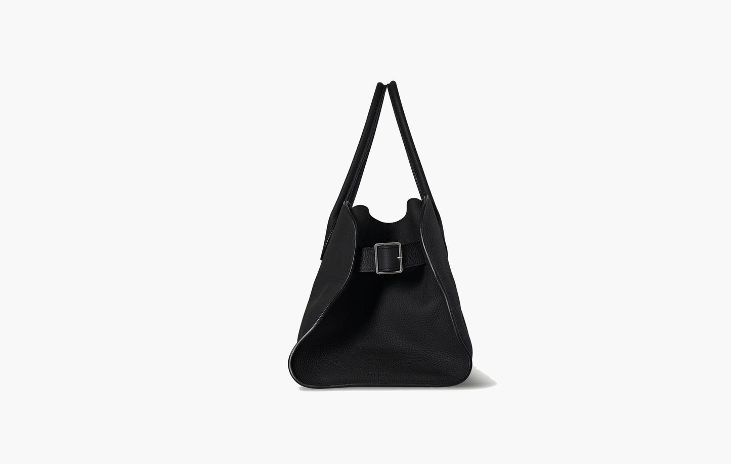 The Row EW Margaux Calfskin Leather Bag Black | The Sortage