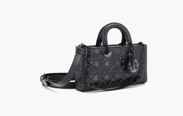 Dior Medium D-Joy Bag Black Cannage Calfskin With Diamond Motif | Sortage.