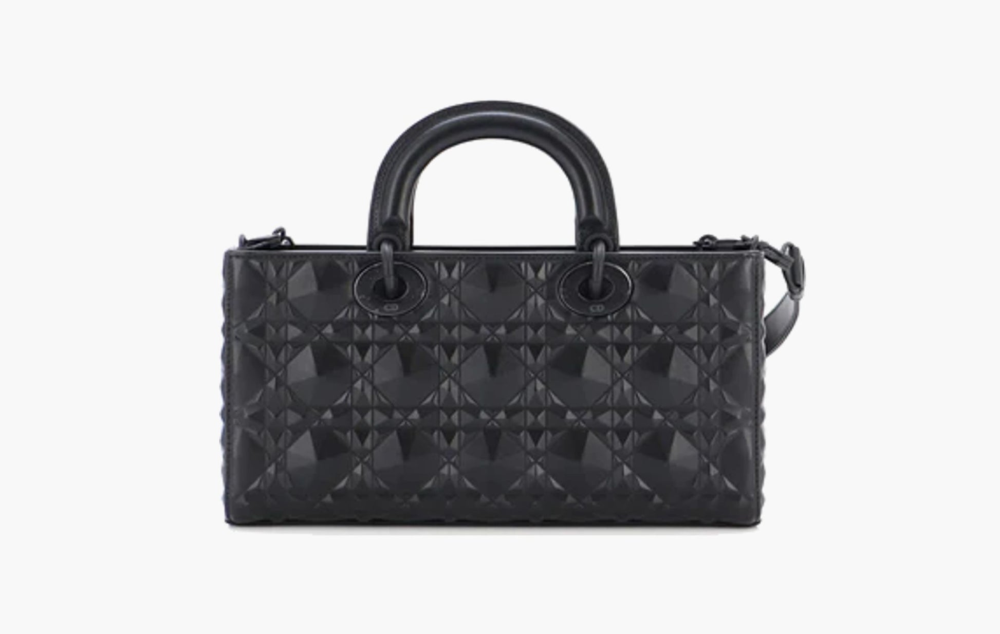 Dior Medium D-Joy Bag Black Cannage Calfskin With Diamond Motif | Sortage.