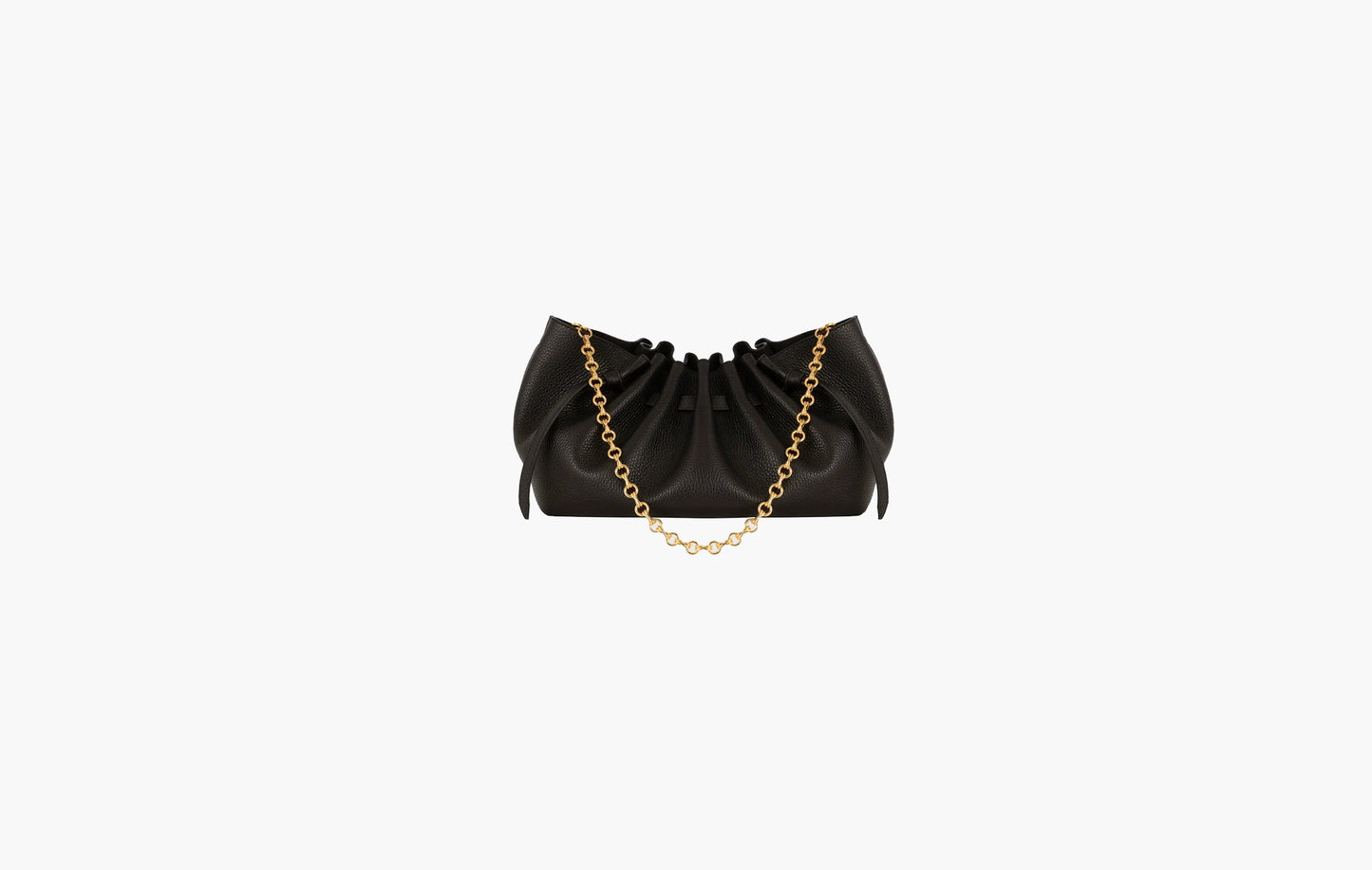 Yuzefi Scallop Clutch Black Pebble Grained | The Sortage