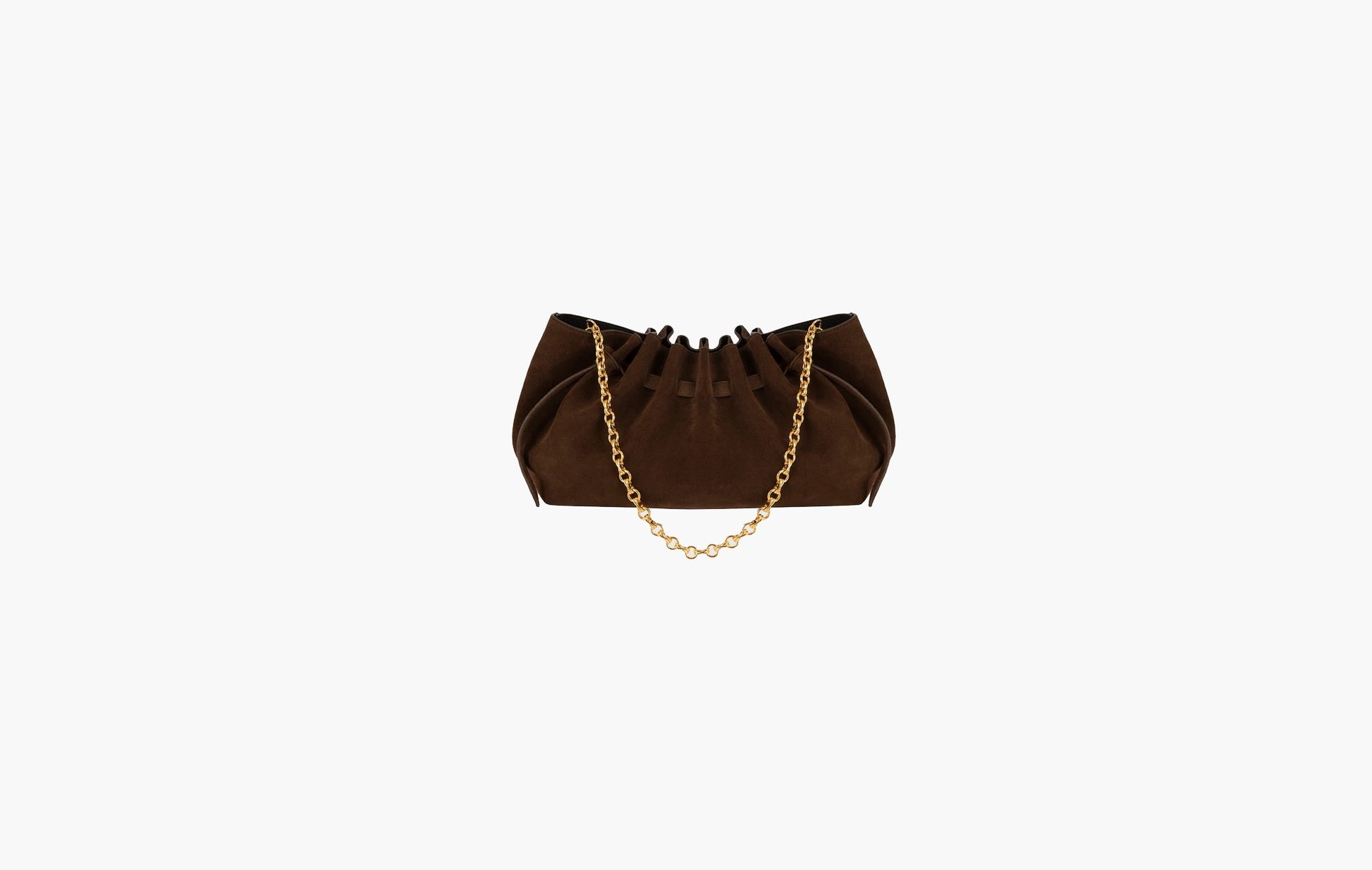 Yuzefi Scallop Clutch Chocolate Suede | The Sortage