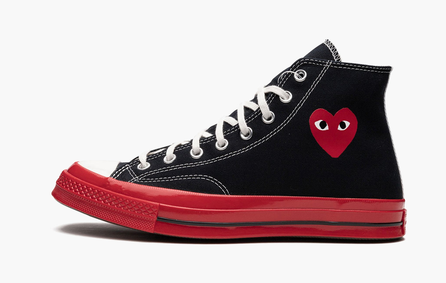 Converse Chuck Taylor All Star 70 Hi Comme des Garcons PLAY Black Red Midsole - A01793C | Sortage