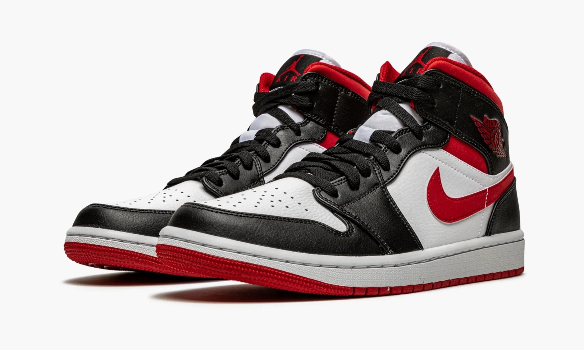 Nike air jordan 1 mid men's black on sale red