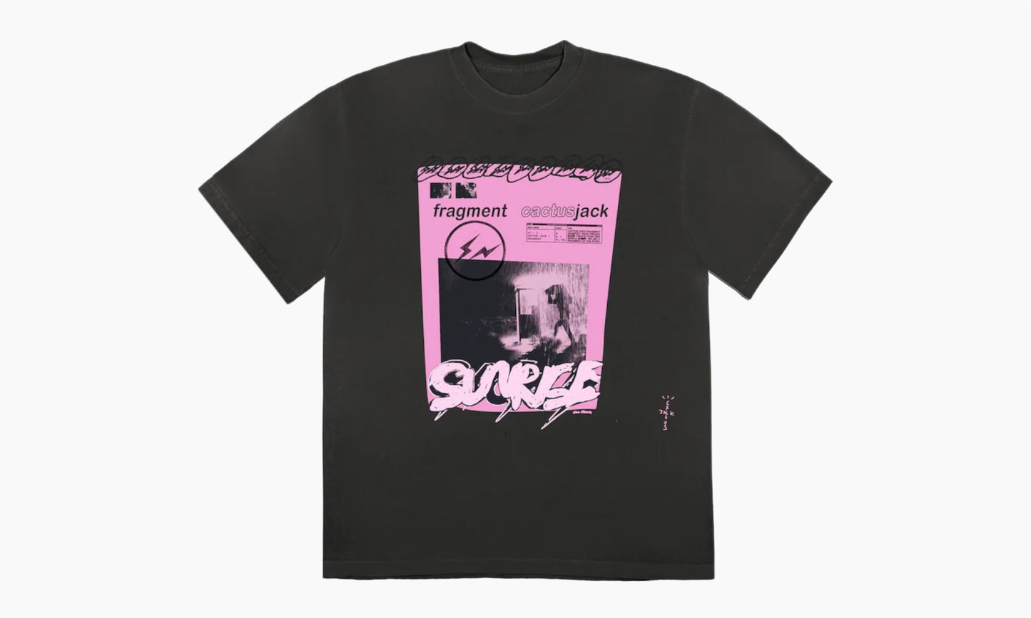 Travis Scott Cactus Jack For Fragment Pink Sunrise T-shirt Washed Black | The Sortage