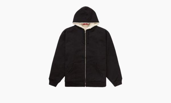 Supreme Faux Fur Lined Zip Up Hooded Sweatshirt Black | The Sortage