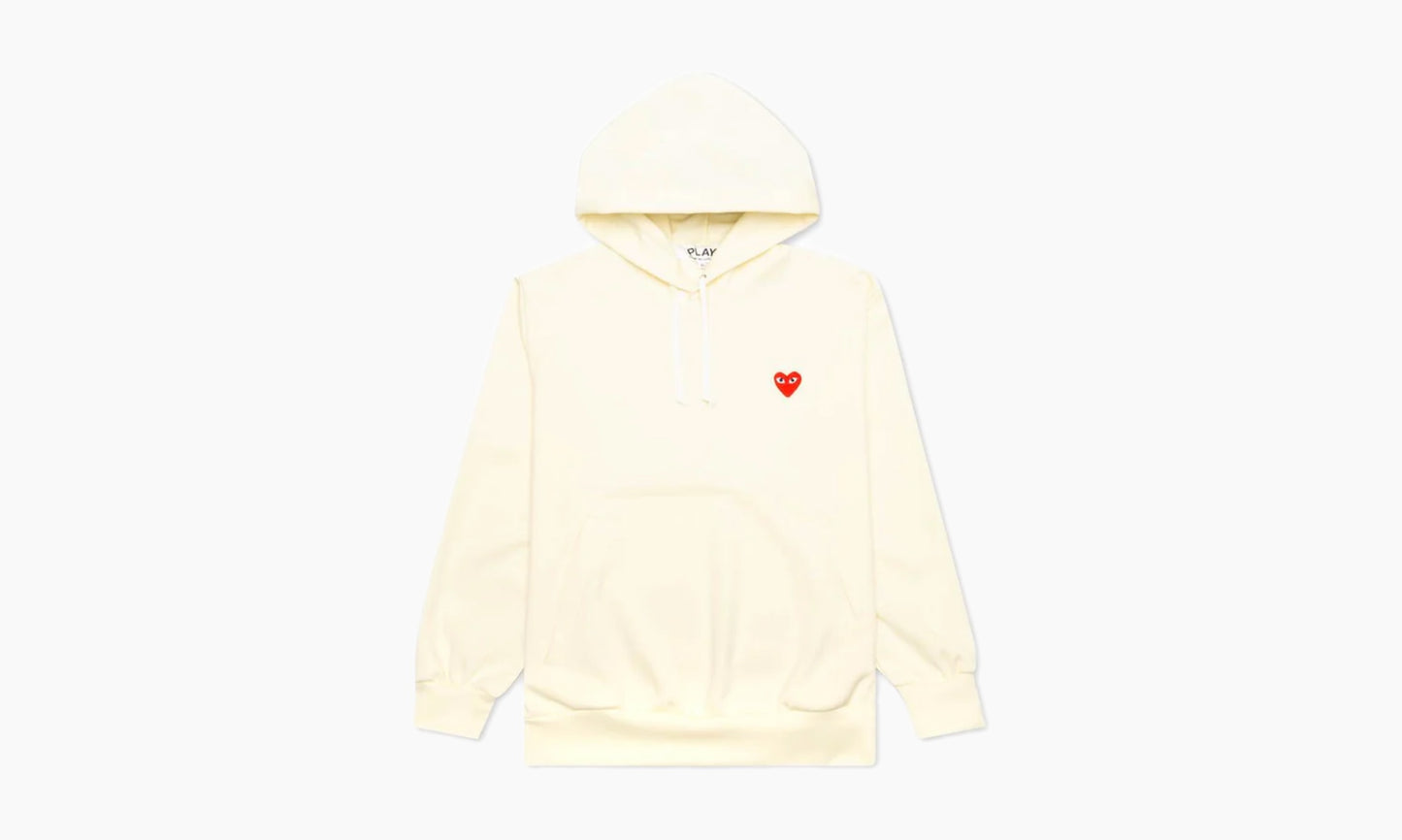 Comme Des Garçons Play Red Heart Hoodie Ivory | The Sortage