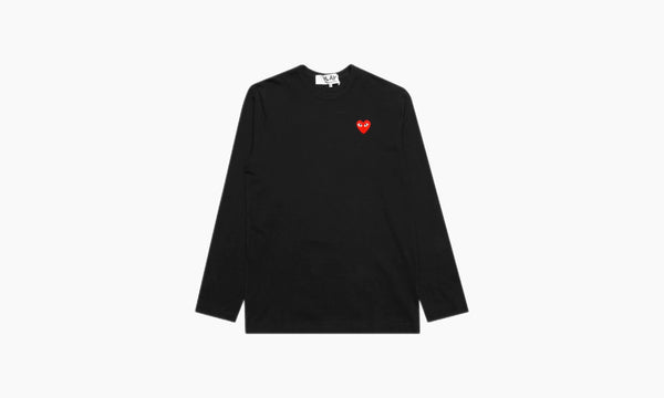 CDG Play Red Emblem L/S T-shirt Black | The Sortage