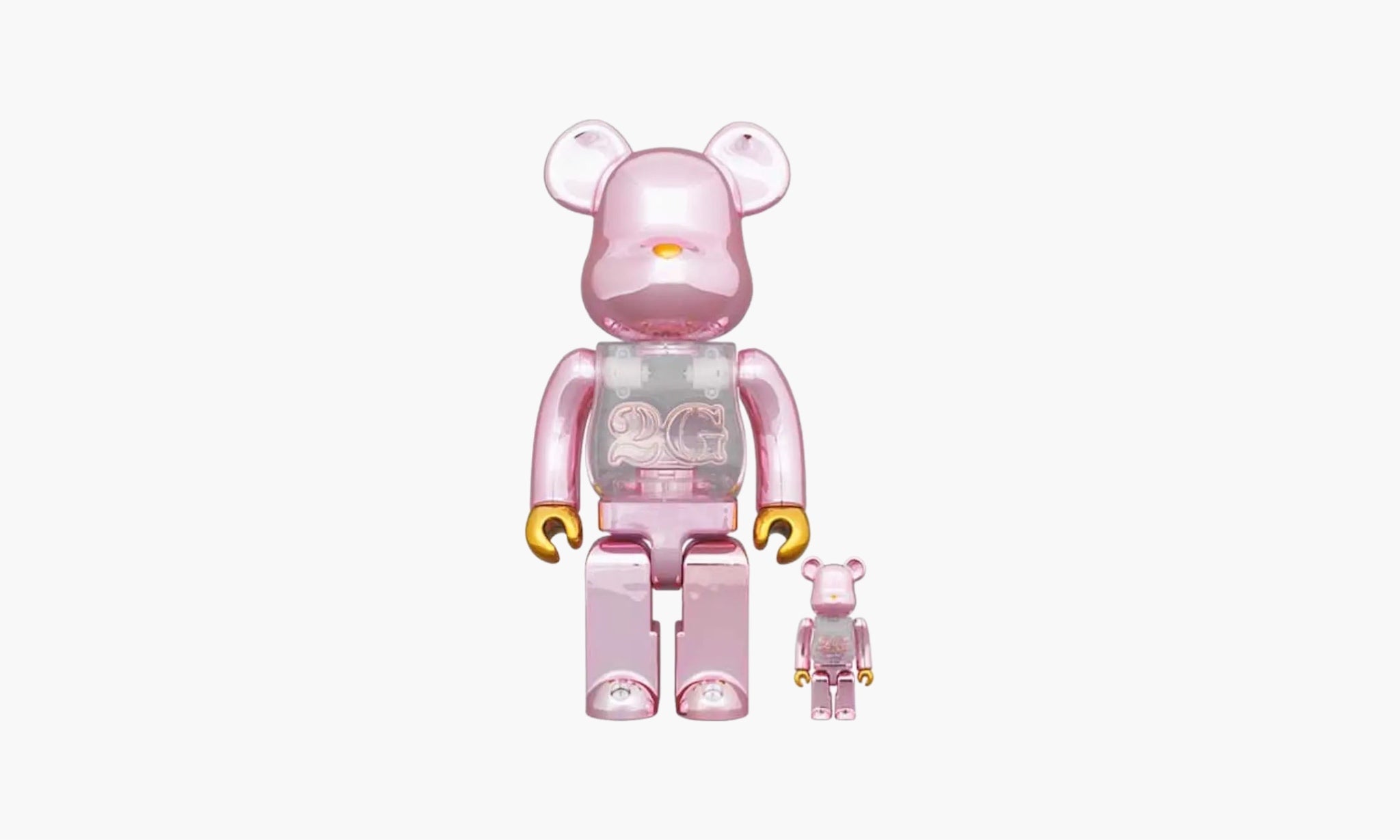 Bearbrick 2G Exclusive 100% & 400% Set Pink Gold Chrome Ver. | The