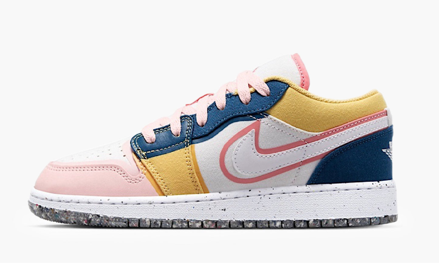 Air Jordan 1 Low GS Multi-Color Canvas - DV1323 100 | The Sortage