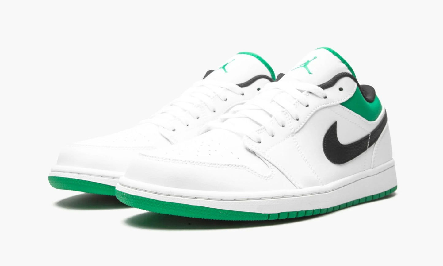 Air Jordan 1 Low White Lucky Green Black - 553558 129 