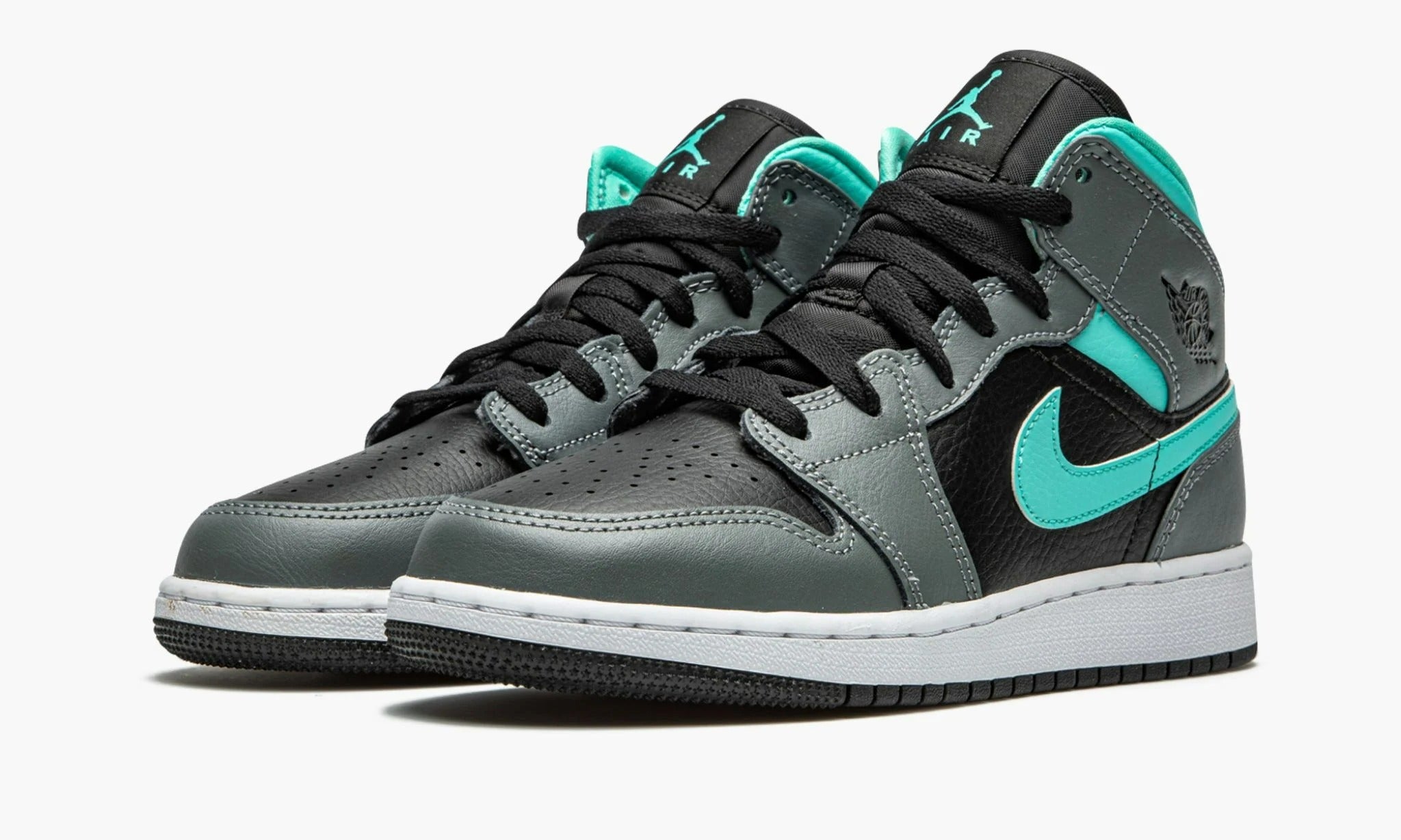 Air Jordan 1 Mid GS Grey Aqua 554725 063 The Sortage