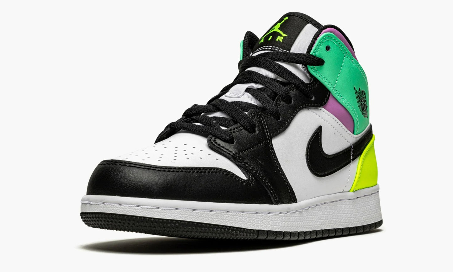 Air Jordan 1 Mid GS Pastel Black Toe - 554725 175 | The Sortage