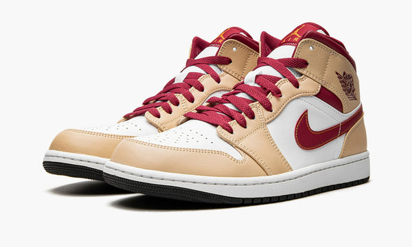 Air Jordan 1 Mid Light Curry Cardinal - 554724 201 | The Sortage